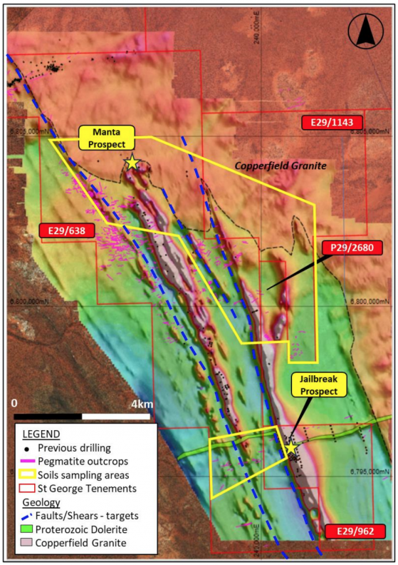 St George Mining delineates multiple large lithium soil anomalies at Mt Alexander