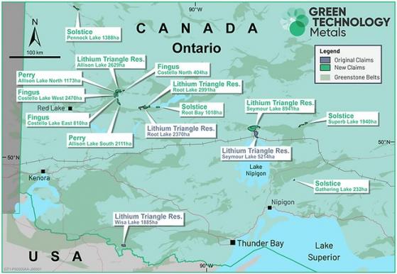 Green Technology Metals executes binding agreement to secure 100% of Ontario Lithium Projects