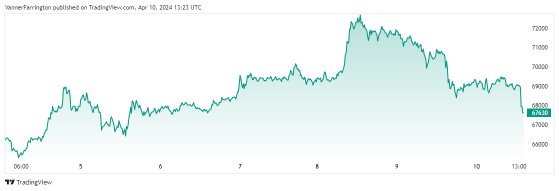 Bitcoin prices fall following US inflation spike