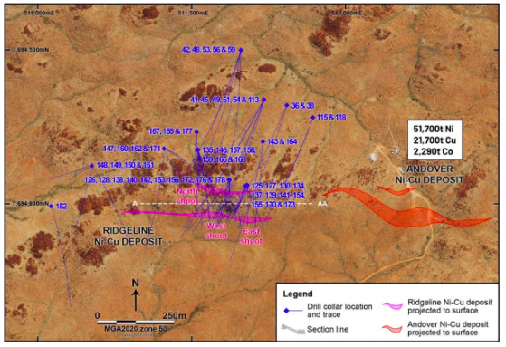 Azure Minerals fields highest grade nickel intersection from Andover’s Ridgeline deposit