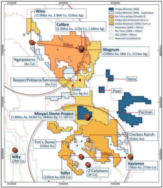 Antipa Minerals confirms gold mineralisation at Minyari Dome Pacman targets