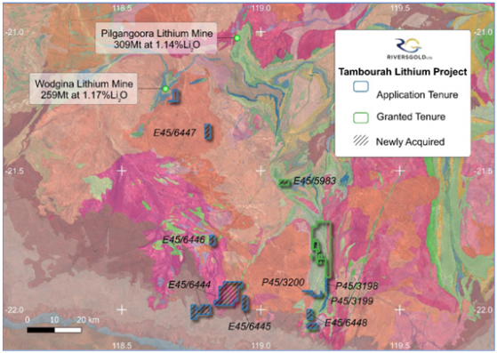 Riversgold to double potential lithium landholding in the Pilbara