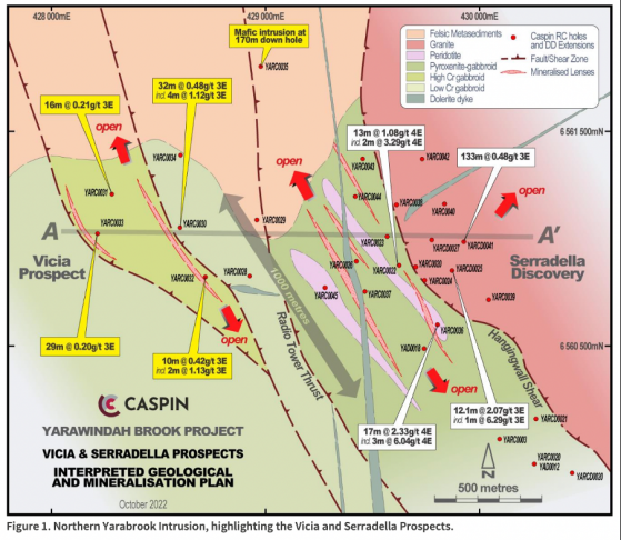 Caspin Resources makes new PGE discovery at Yarawindah Brook’s Vicia prospect