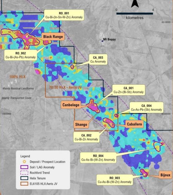 Helix Resources uncovers new copper prospect and several new multi-element targets at Rochford Copper Trend Project