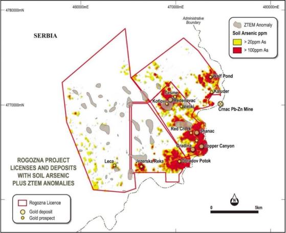 Strickland Metals identifies strong-near surface anomaly at Rogozna Gold and Base Metals Project, Serbia