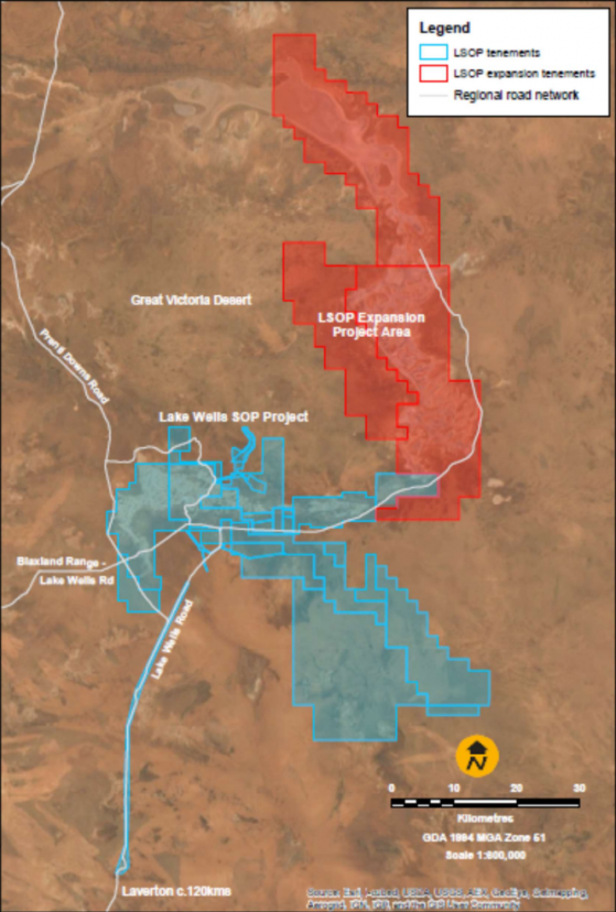 Australian Potash to expand Lake Wells SOP Project area by 175% to 1,905 square kilometres