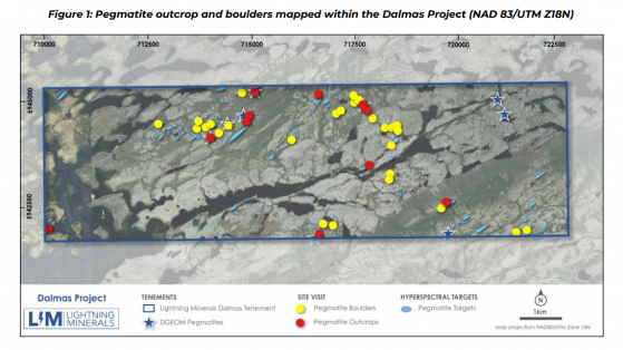 Lightning Minerals moves forward with exploration at Dalmas and Hiver lithium projects in Quebec