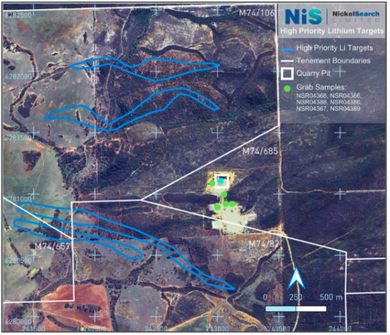 NickelSearch to begin lithium mapping and sampling at Carlingup next month