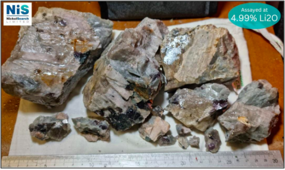 NickelSearch shares higher as it confirms high-grade lithium up to 5.19% in pegmatites at Carlingup