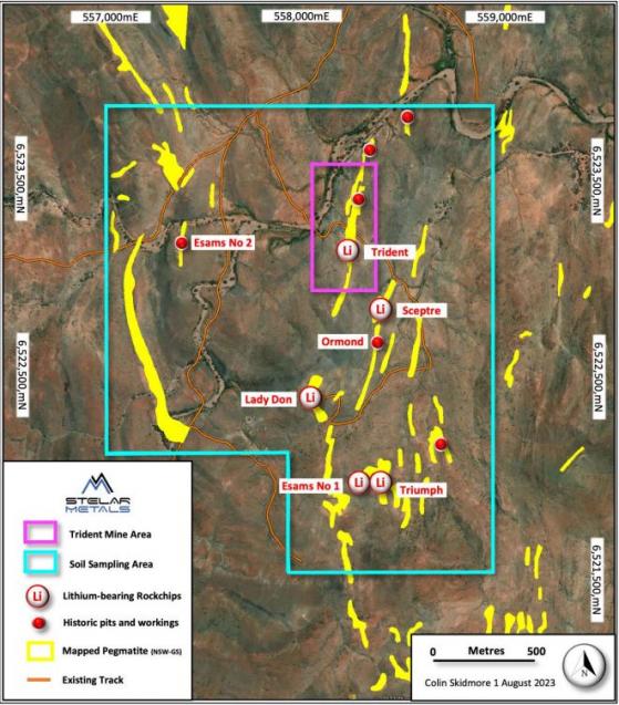 Stelar Metals returns results in excess of 5% lithium in rock chip samples from Trident