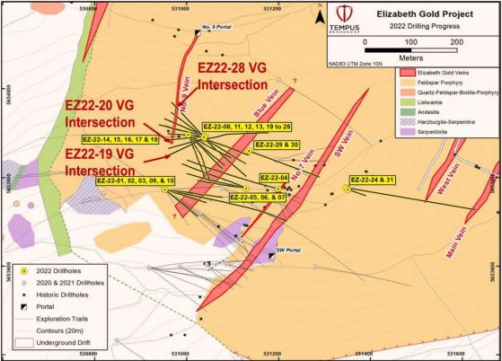 Tempus Resources encouraged by visible gold and wide zones at No.9 Vein of Elizabeth Gold Project