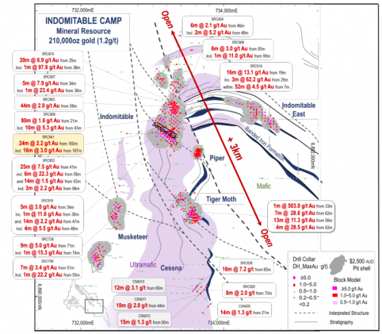 Alto Metals fields more high-grade gold up to 16 metres at 3.0 g/t at Indomitable