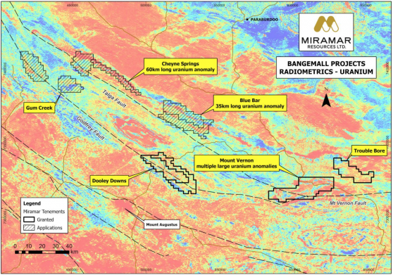 Miramar Resources identifies multiple large uranium targets at Bangemall projects